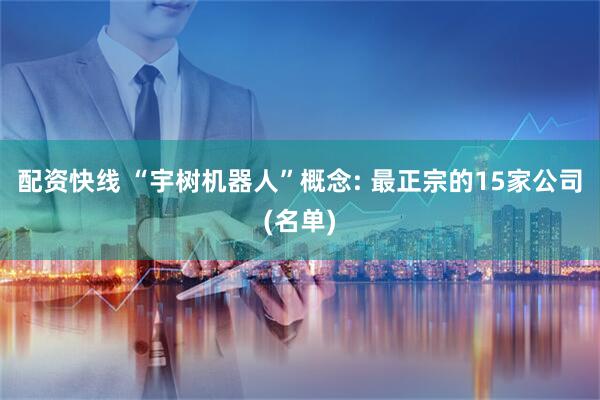 配资快线 “宇树机器人”概念: 最正宗的15家公司(名单)